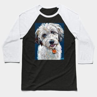 Cute Blue Eyed Aussiedoodle Baseball T-Shirt